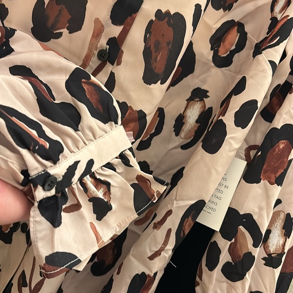 Eloquii Printed Button Down Leopard Print Blouse - Picture 3 of 4